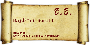 Bajári Berill névjegykártya